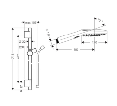 Hansgrohe Raindance Select E 120 Mat Bronz Sürgülü Duş seti
