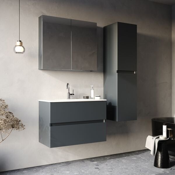 Smart İcon 80 cm Antrasit Banyo Dolabı