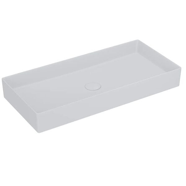 Lucco Balance 75 cm Tezgah Üstü Lavabo Mat Gümüş Gri