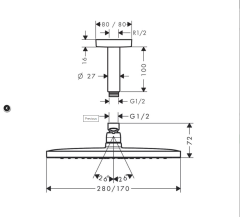 Hansgrohe Croma E 280 Tepe Duşu