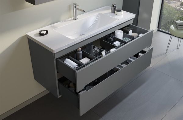 Orka Varna 100 cm Mat Antrasit  Banyo Dolabı