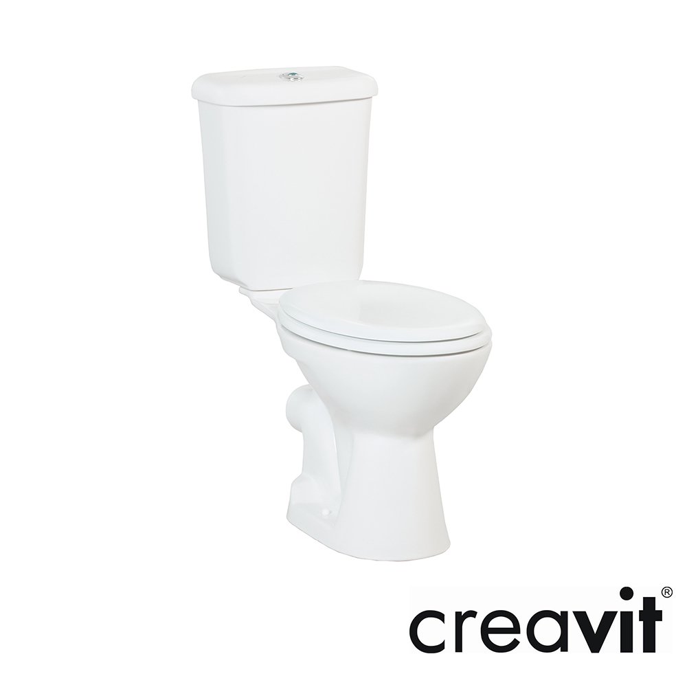 CREAVİT Pitta Arkadan Çıkışlı Klozet, Pitta Rezervuar, Çınar Duroplast Yavaş Kapak