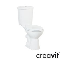 CREAVİT Pitta Arkadan Çıkışlı Klozet, Pitta Rezervuar, Çınar Duroplast Yavaş Kapak