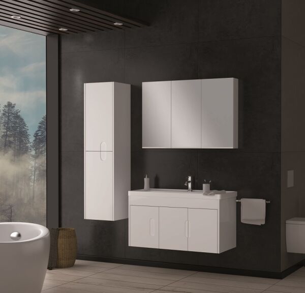 Smart Ada 100 cm Beyaz Banyo Dolabı