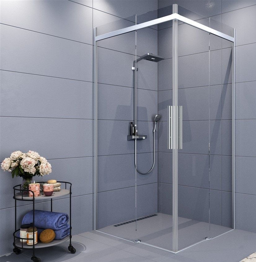 Aquanil Clase 90x90 Parlak Krom Duşakabin