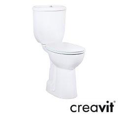 CREAVİT Bedensel Engelli Alttan Çıkışlı Klozet, Bedensel Engelli Rezervuar, Çınar Duroplast Yavaş Kapak