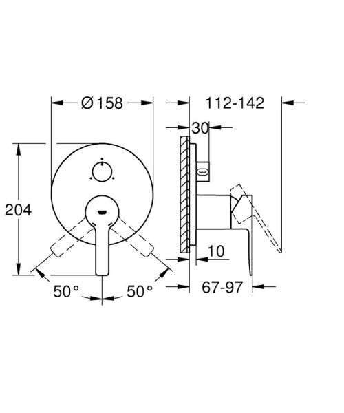 Grohe Lineare Ankastre Duş Bataryası 3 Yollu