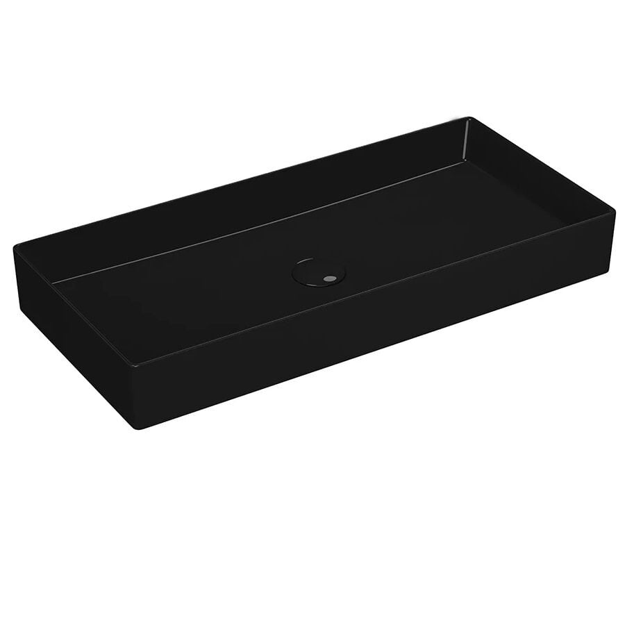 Lucco Balance 75 cm Tezgah Üstü Lavabo Parlak Siyah