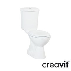 CREAVİT Pitta Alttan Çıkışlı Klozet, Pitta Rezervuar, Çınar Duroplast Yavaş Kapak