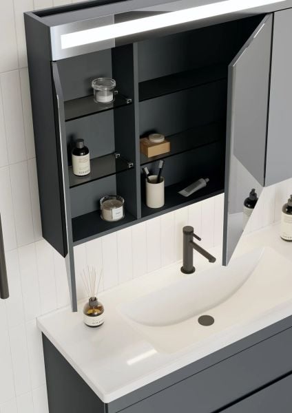 Orka Varna 120 cm Mat Antrasit  Banyo Dolabı