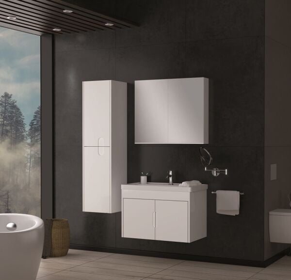 Smart Ada 80 cm Beyaz Banyo Dolabı