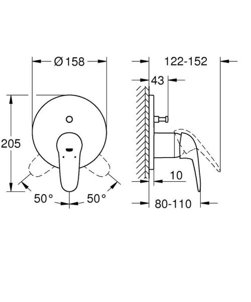 Grohe Eurostyle Ankastre Duş Bataryası