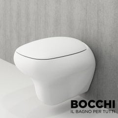 BOCCHI Fenice Asma Klozet, Mat Beyaz Klozet Kapağı Dahil