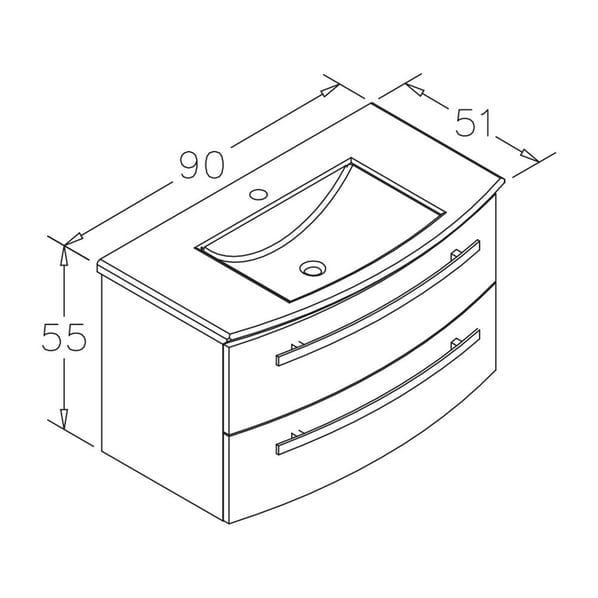 Orka Urla 90 cm  Parlak Beyaz  Banyo Dolabı