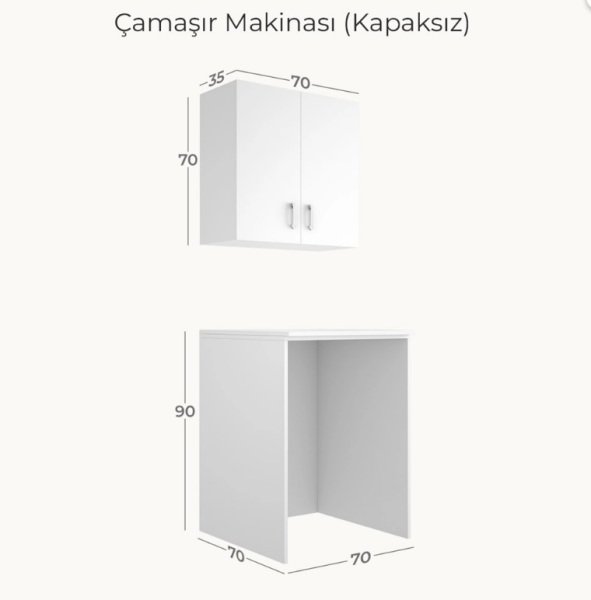 Belinza Çamaşır Makinesi Dolabı 70 cm Kapaksız