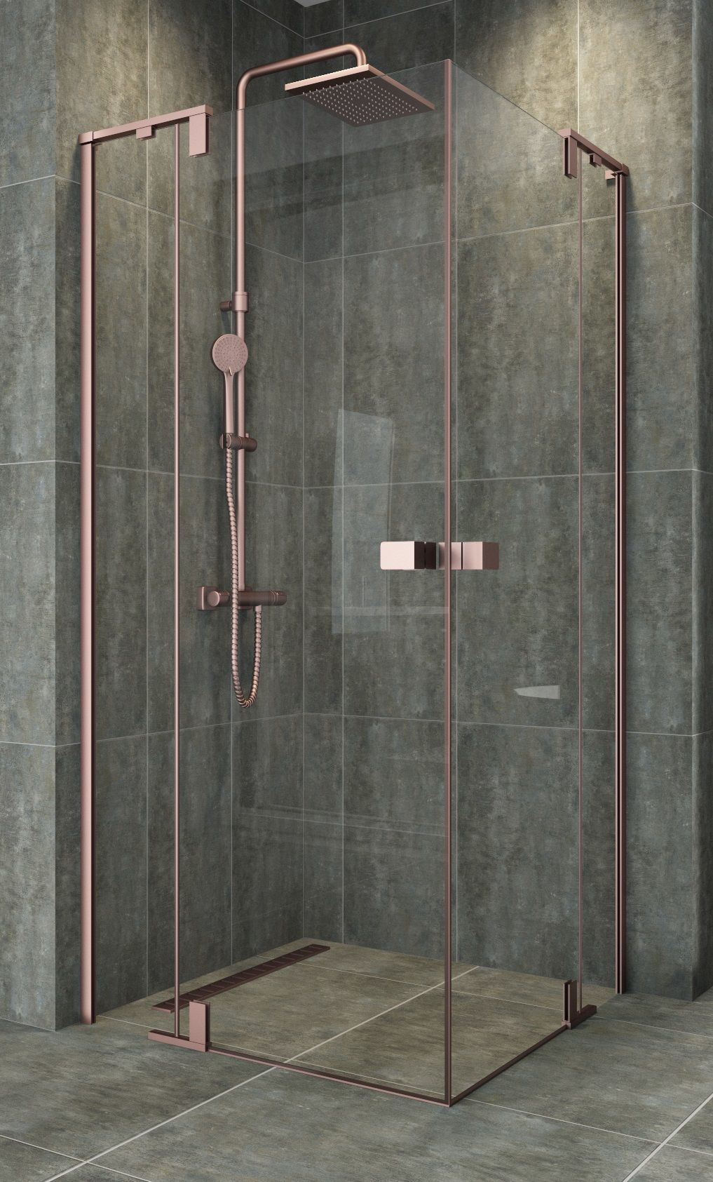 Aquanil Yortsel 110x110  Kare Bakır Duşakabin 100x100