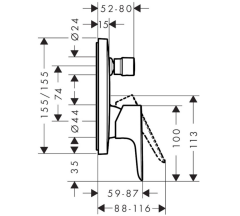 Hansgrohe Talis E Mat Bronz  Ankastre Banyo Bataryası