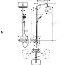 Hansgrohe Croma E 280 Bataryalı duş seti