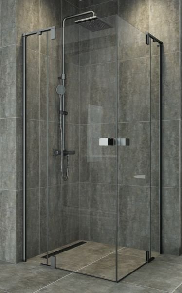Aquanil Yortsel 110x110  Kare Siyah Duşakabin
