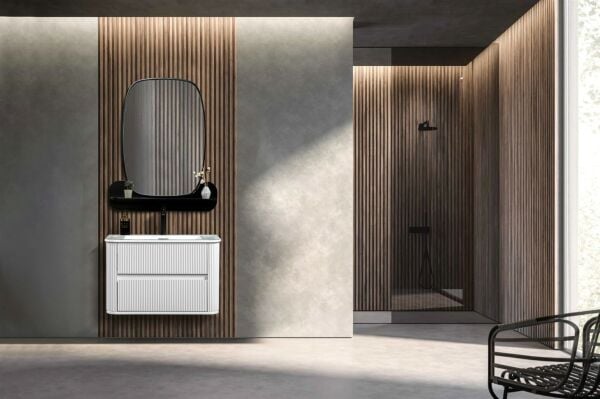 Bagnora Curved 80 cm Mdf Banyo Dolabı Beyaz