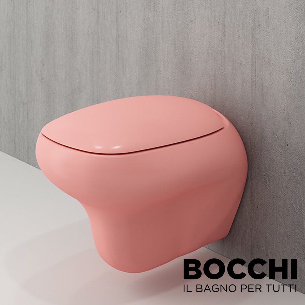 BOCCHI Fenice Asma Klozet, Mat Somon Klozet Kapağı Dahil