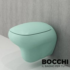 BOCCHI Fenice Asma Klozet, Mat Mint Yeşil Klozet Kapağı Dahil