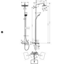 Hansgrohe Croma E 280 Bataryalı duş seti (Krom)