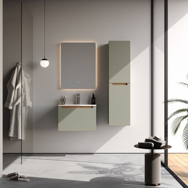Smart İbiza 60 cm Mat Çimento Gri Banyo Dolabı