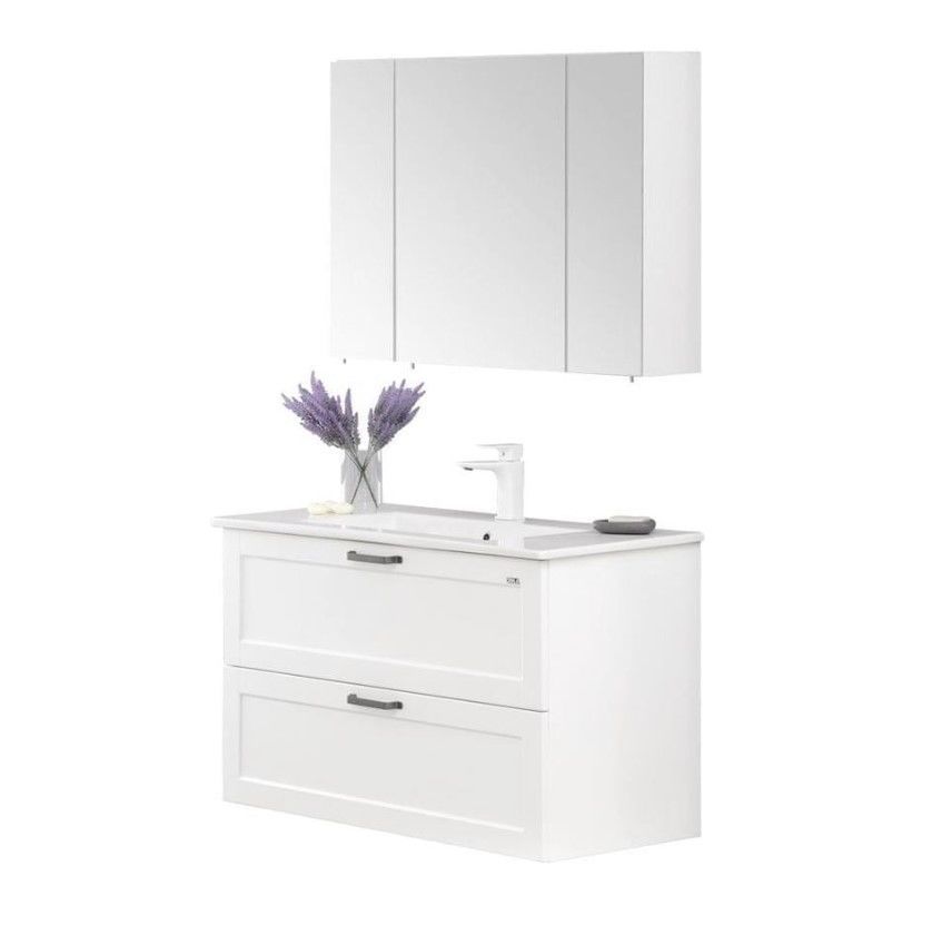 Orka Su 100 cm  Mat Beyaz  Banyo Dolabı