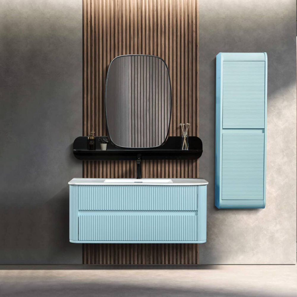 Bagnora Curved 120 cm Mdf Banyo Dolabı Ice Blue