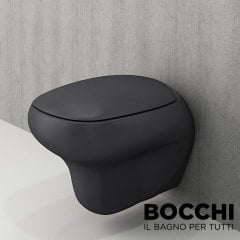 BOCCHI Fenice Asma Klozet, Mat Antrasit Klozet Kapağı Dahil