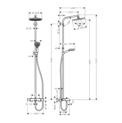 Hansgrohe Crometta E D240 Termostatik Bataryalı Duş Seti