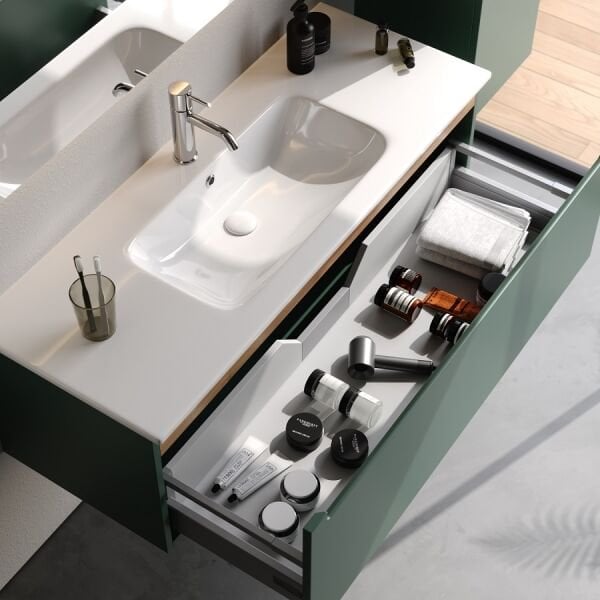 Smart İbiza 120 cm Mat Koyu Yeşil Banyo Dolabı