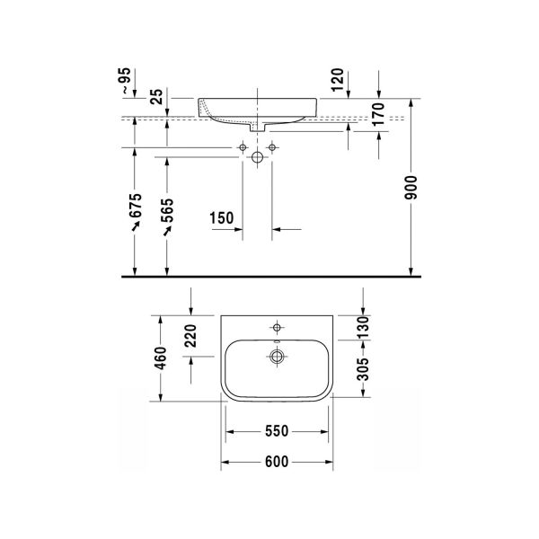 Duravit Happy D.2 Tezgahüstü Lavabo 60 cm