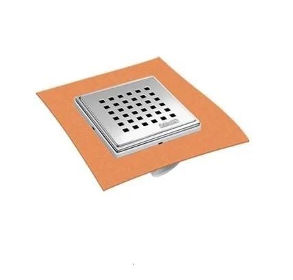 Seramik Uyumlu Örtülü Paslanmaz Çerçeveli 10x10 Krom Yer Sifonu 50 Çıkış