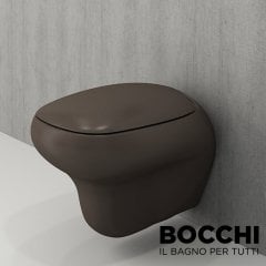 BOCCHI Fenice Asma Klozet, Mat Kahve Klozet Kapağı Dahil