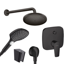 Hansgrohe Talis E Parlak Siyah Ankastre Duş Seti
