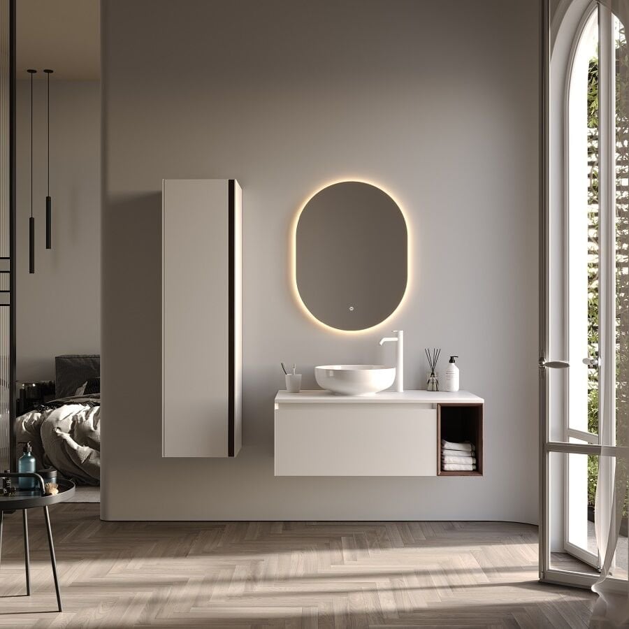 Smart Toledo 100 cm Mat Beyaz Banyo Dolabı