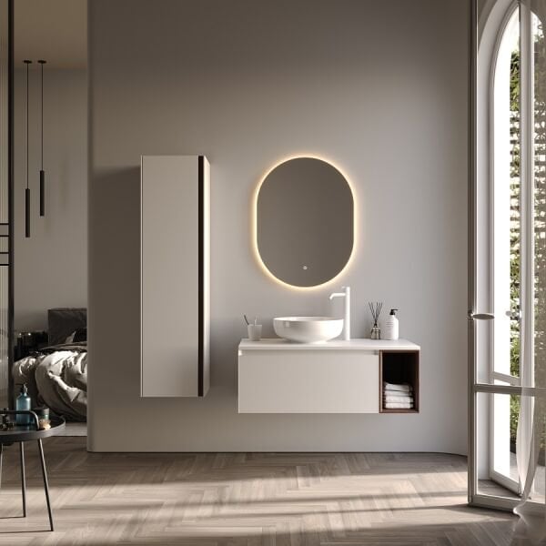 Smart Toledo 100 cm Mat Beyaz Banyo Dolabı