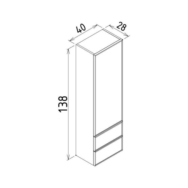 Orka Solid 100 cm Mat Kaşmir Banyo Dolabı