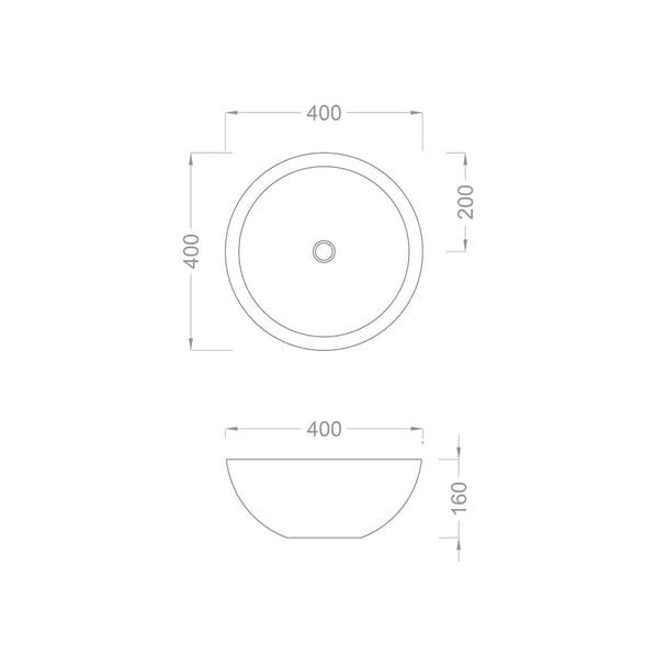 Pure Çanak Lavabo 40 cm Gümüş-Beyaz