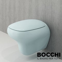 BOCCHI Fenice Asma Klozet, Mat Buz Mavisi Klozet Kapağı Dahil
