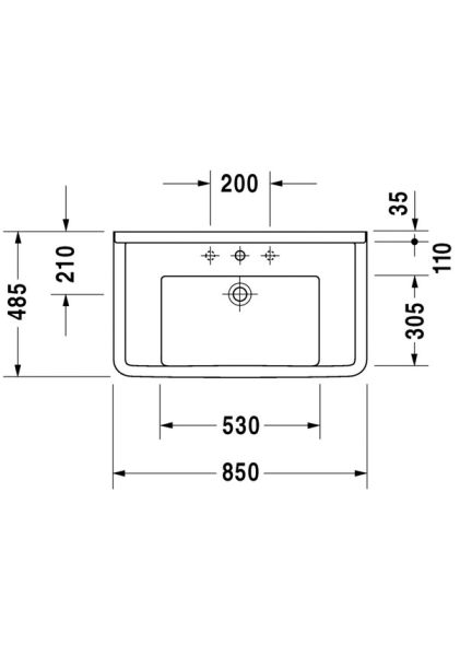 Duravit Starck 3 Etajerli Lavabo 85 cm
