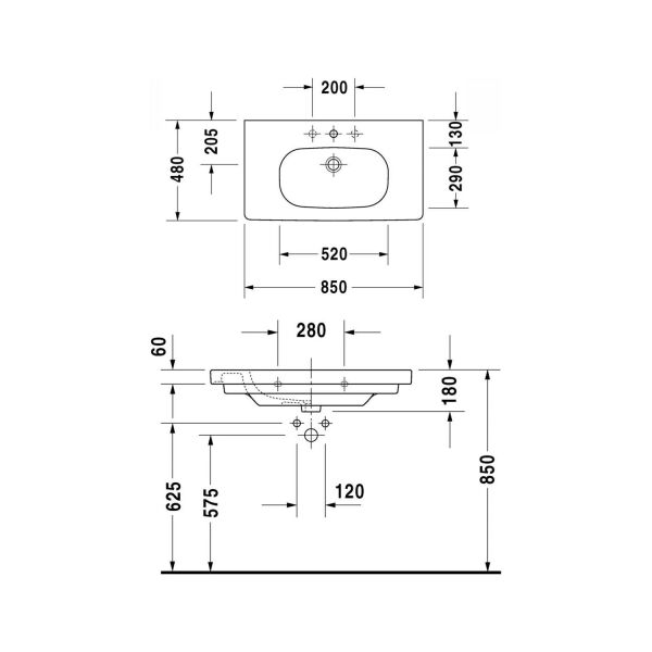 Duravit D-Code Etajerli Lavabo 85 cm