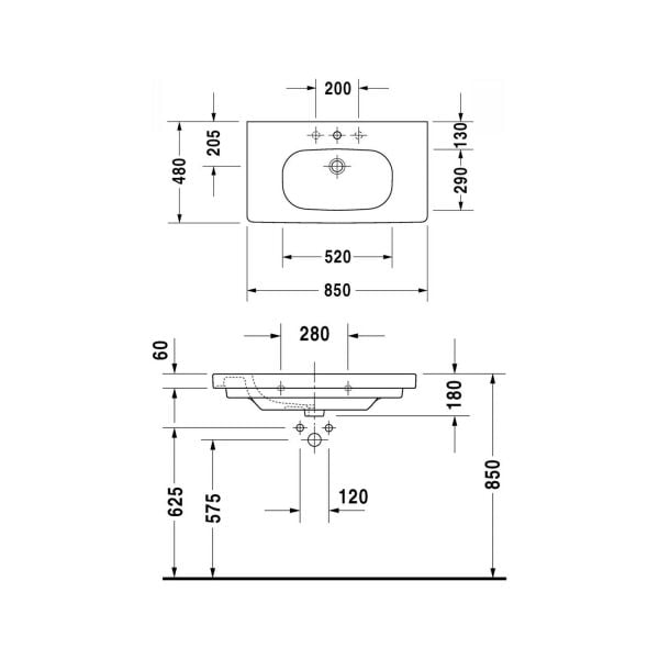 Duravit D-Code Etajerli Lavabo 85 cm
