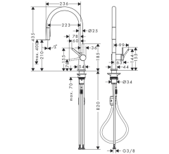 Hansgrohe Talis M54 Sıyah Eviye Bataryası