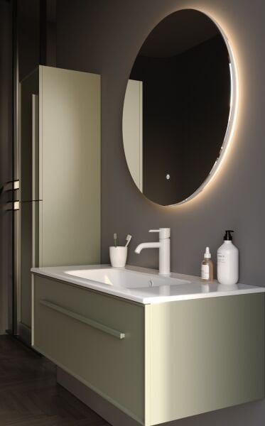 Smart Lugo 100 cm Mat Çimento Gri Banyo Dolabı