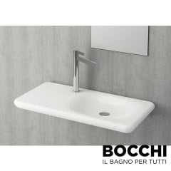 BOCCHI Fenice Etajerli Lavabo, 90 cm, Parlak Beyaz