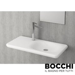 BOCCHI Fenice Etajerli Lavabo, 90 cm, Mat Beyaz