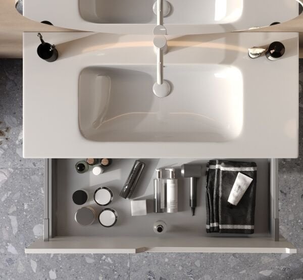 Smart Braga 100 cm Mat Beyaz Banyo Dolabı